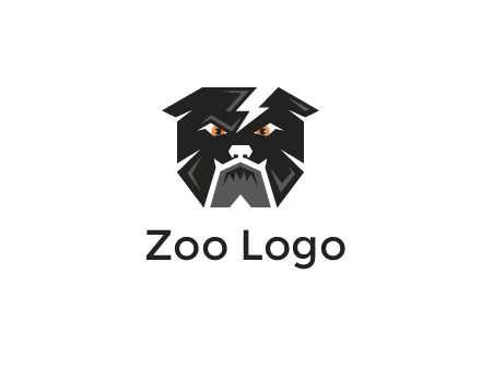 aggressive bulldog with lightning on head illustration