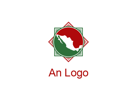mexico map inside flower symbol