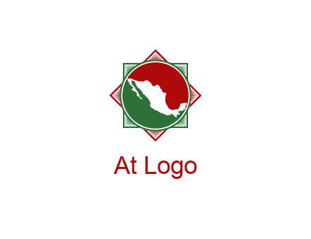 mexico map inside flower symbol