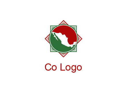 mexico map inside flower symbol