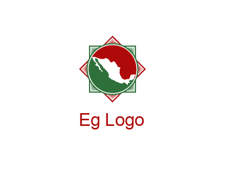 mexico map inside flower symbol