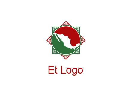 mexico map inside flower symbol
