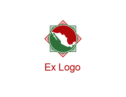 mexico map inside flower symbol