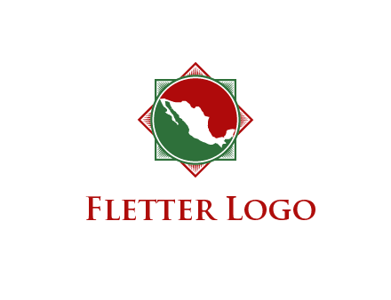 mexico map inside flower symbol