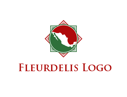 mexico map inside flower symbol