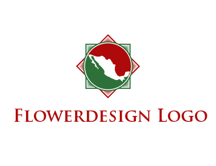 mexico map inside flower symbol
