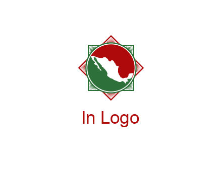 mexico map inside flower symbol