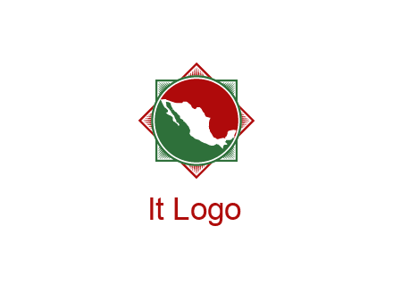 mexico map inside flower symbol