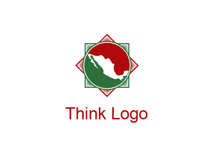 mexico map inside flower symbol