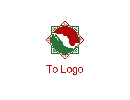 mexico map inside flower symbol