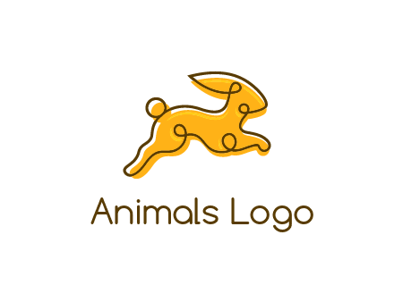 jumping rabbit outline logo