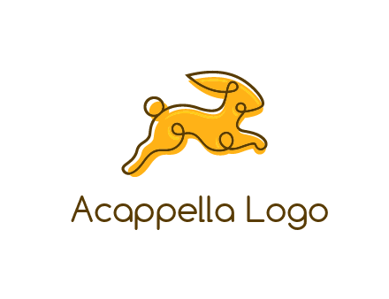 jumping rabbit outline logo