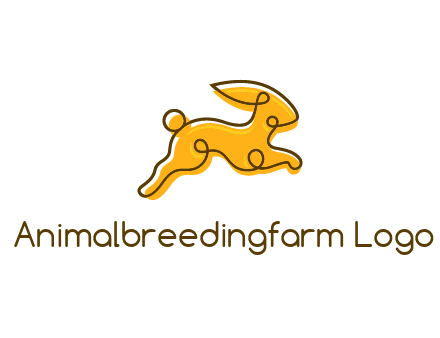 jumping rabbit outline logo