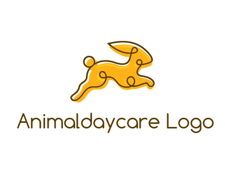 jumping rabbit outline logo