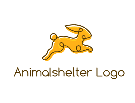 jumping rabbit outline logo