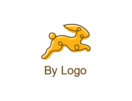 jumping rabbit outline logo