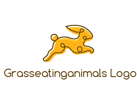 jumping rabbit outline logo