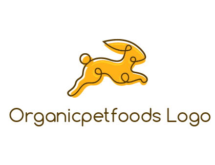 jumping rabbit outline logo