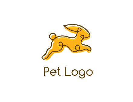 jumping rabbit outline logo