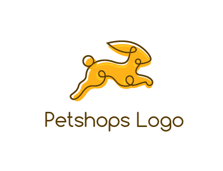 jumping rabbit outline logo