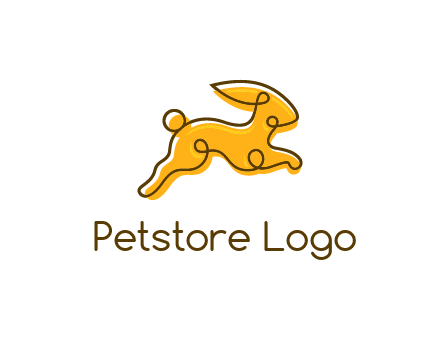 jumping rabbit outline logo