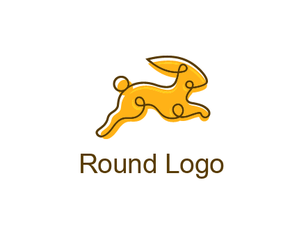 jumping rabbit outline logo