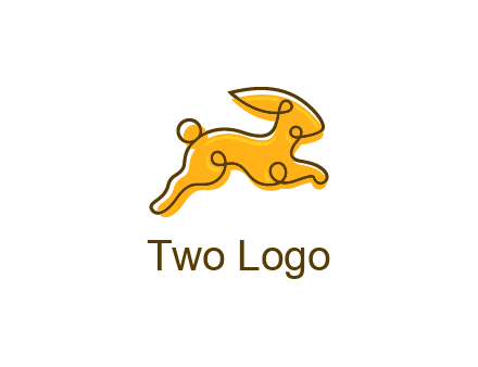 jumping rabbit outline logo