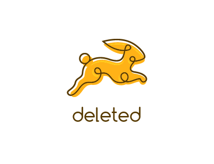jumping rabbit outline logo