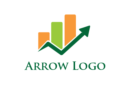 arrow going up in front of financial bar logo
