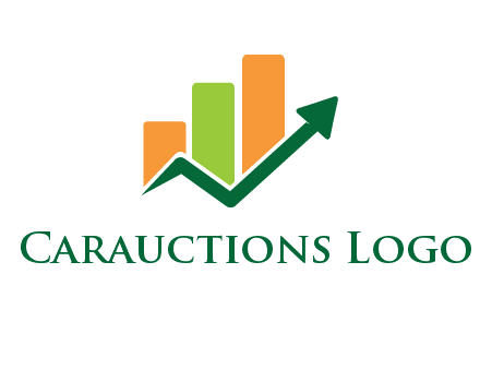 arrow going up in front of financial bar logo