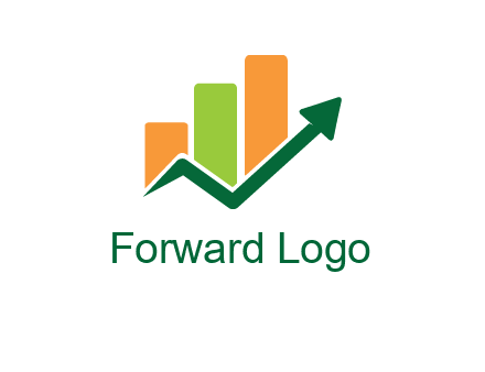 arrow going up in front of financial bar logo