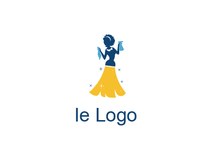 cleaning woman with broom logo