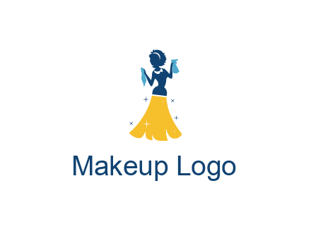 cleaning woman with broom logo