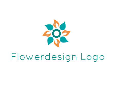 flames and water drops flower with gear in middle icon