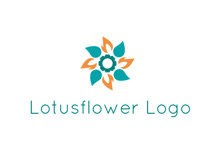 flames and water drops flower with gear in middle icon