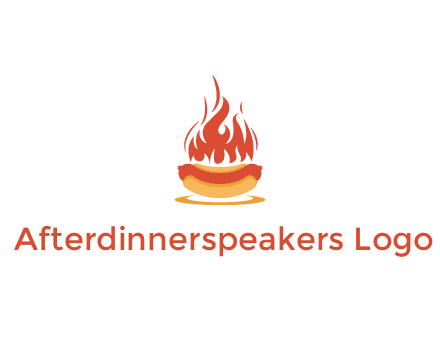 sizzling flame on hot dog Logo