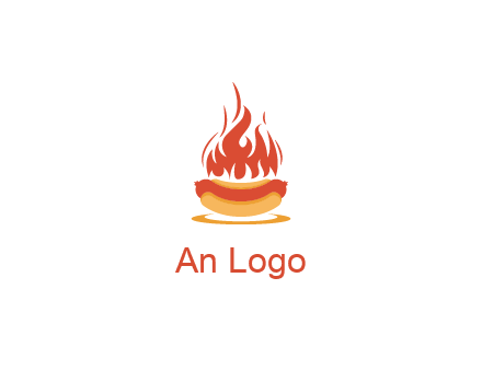 sizzling flame on hot dog Logo