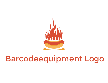 sizzling flame on hot dog Logo