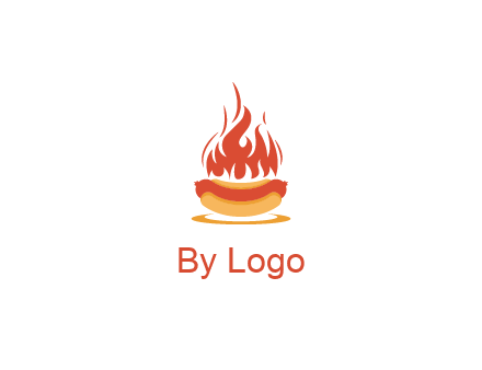 sizzling flame on hot dog Logo