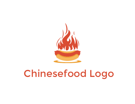 sizzling flame on hot dog Logo