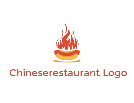sizzling flame on hot dog Logo