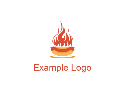 sizzling flame on hot dog Logo