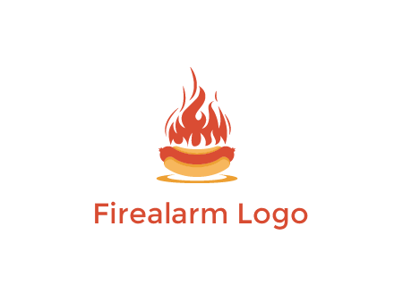 sizzling flame on hot dog Logo