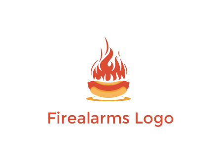sizzling flame on hot dog Logo