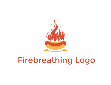 sizzling flame on hot dog Logo
