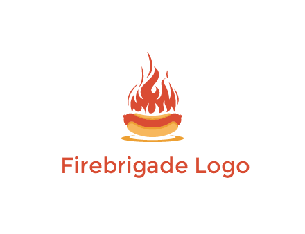 sizzling flame on hot dog Logo