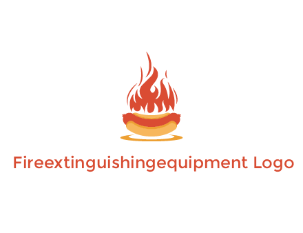 sizzling flame on hot dog Logo