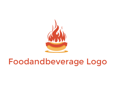 sizzling flame on hot dog Logo