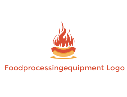sizzling flame on hot dog Logo