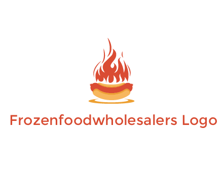 sizzling flame on hot dog Logo